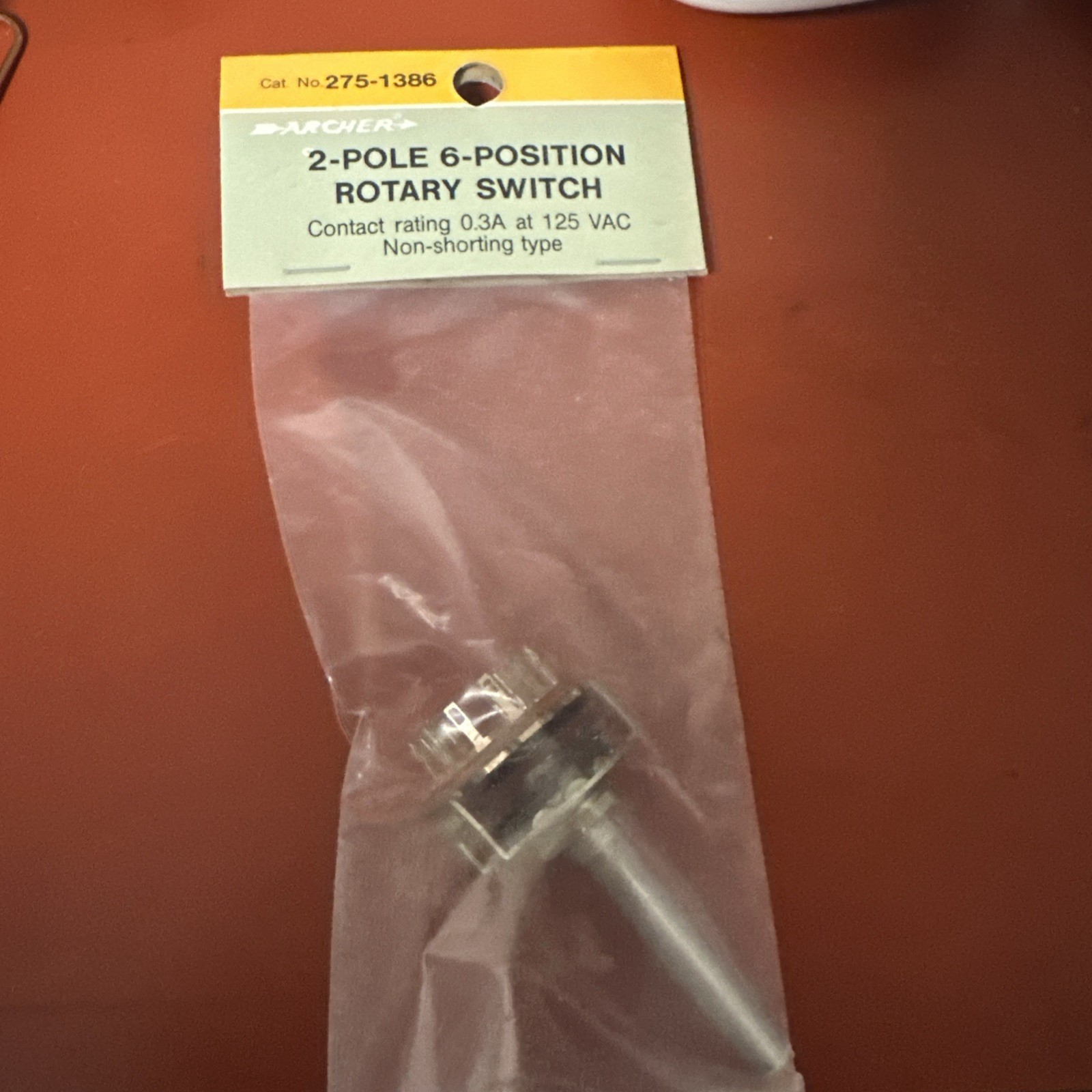 Vintage Radio Shack 2 Pole 6 Position Rotary Switch 275-1386