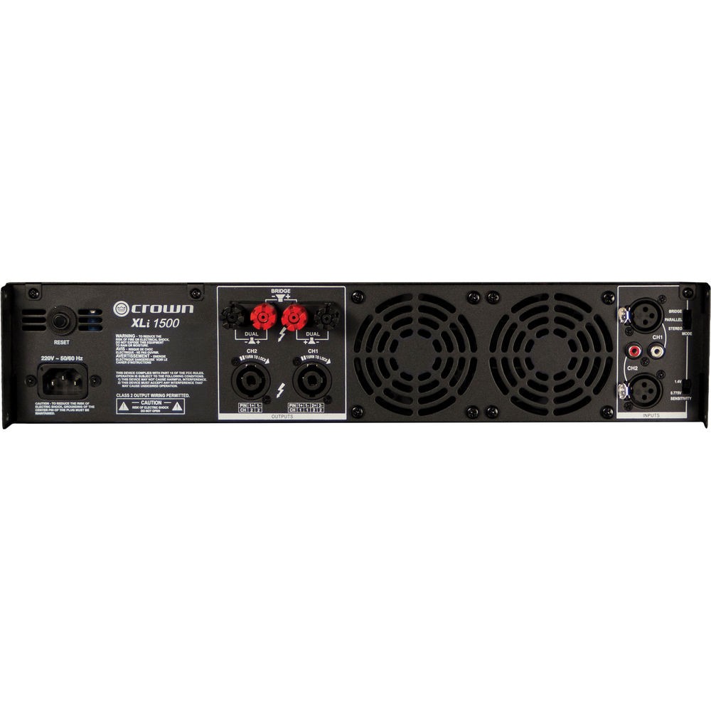 Crown Audio XLi 1500 Stereo Power Amplifier w/ Straps (10-Pack) & (2) Cable