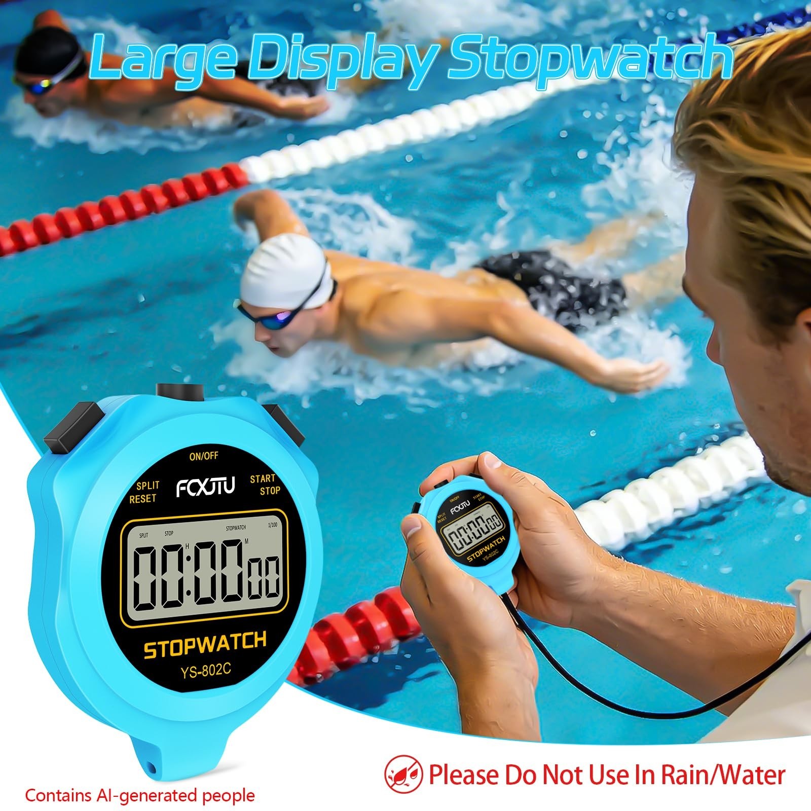 Digital Simple Stopwatch Timer, No Bells, No Alarm, Simple Basic Operation, S...