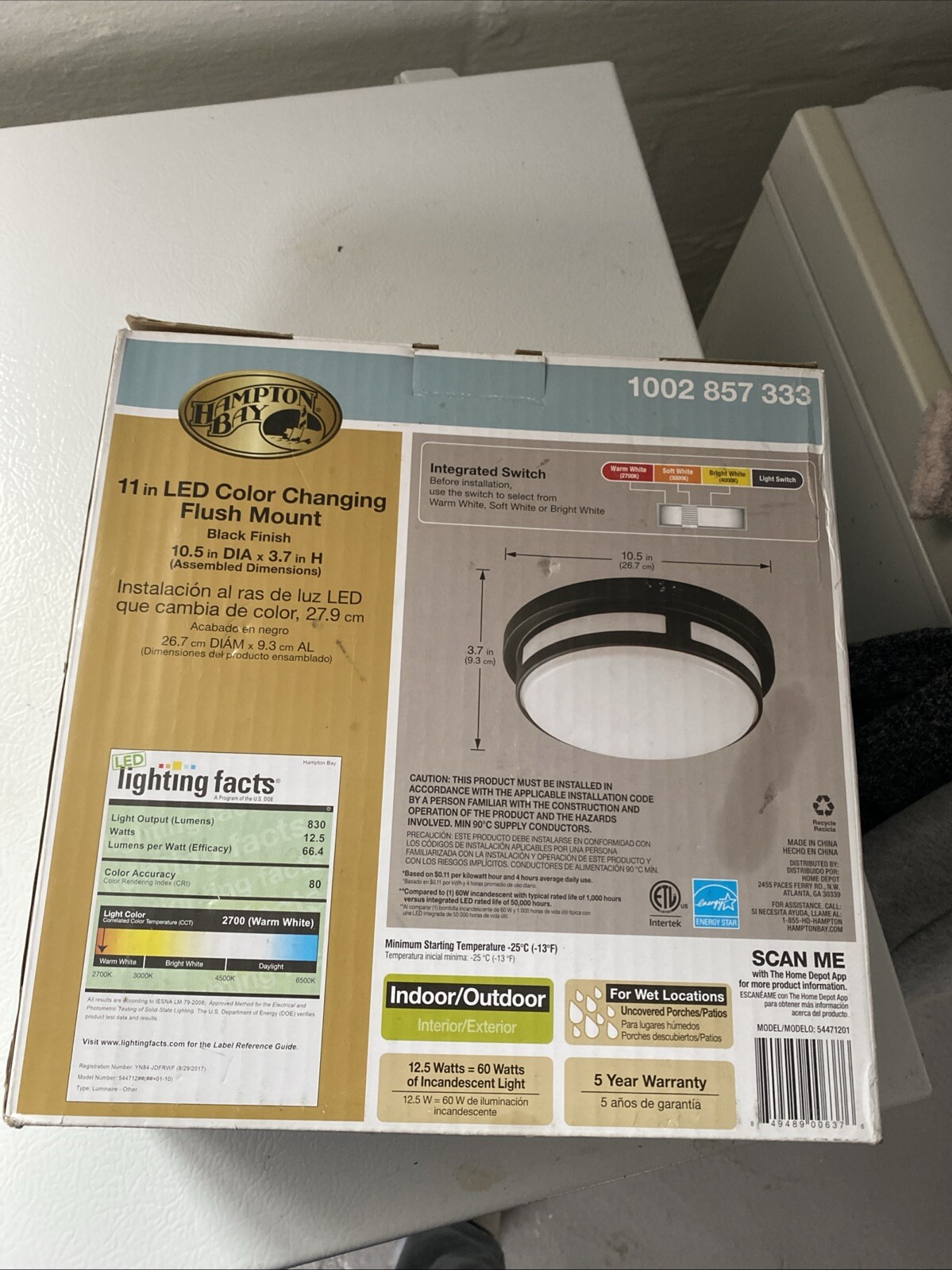 11 In LED Color changing Flush Mount (Black Finish)