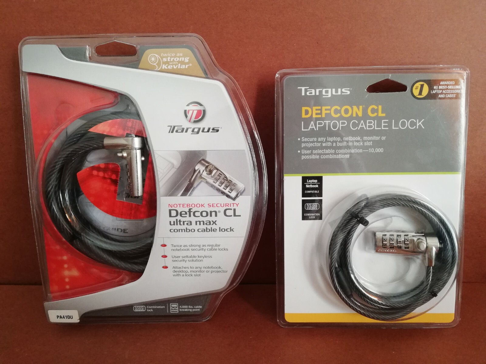 2 x New TARGUS DEFCON CL Ultra Max COMBO Laptop/Notebook Combination CABLE LOCK