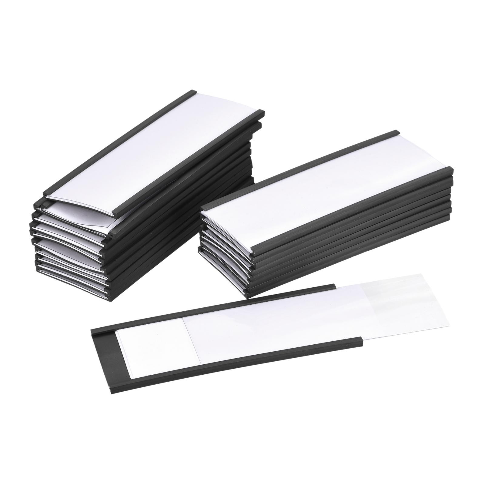 Label Holder 4" x 1.6" C Channel Rubber Magnetic for Rack Shelves Organize 20pcs