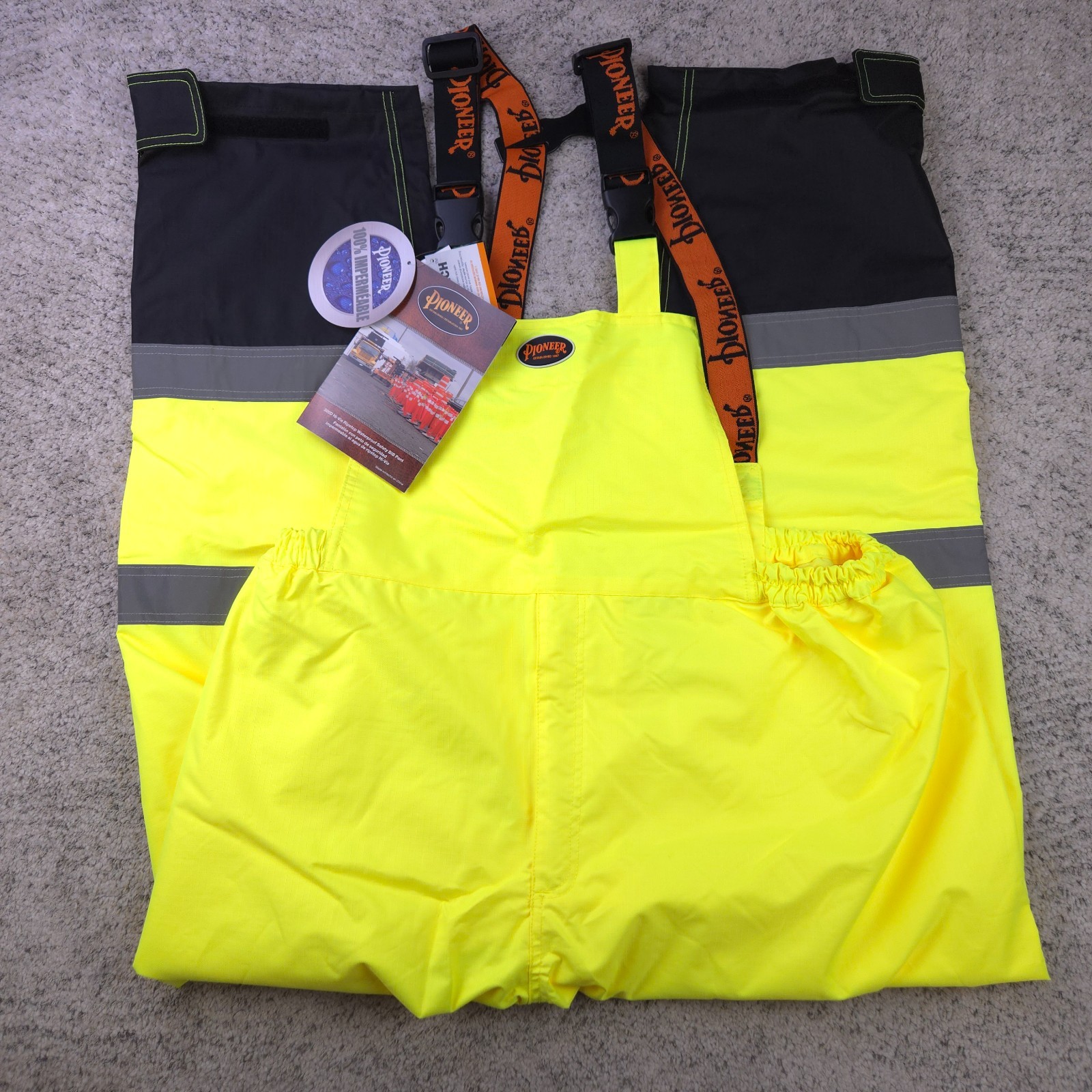 Pioneer Safety Bib Pant Size 3XL High Visibility Ripstop V1200461U 5405AU Yellow