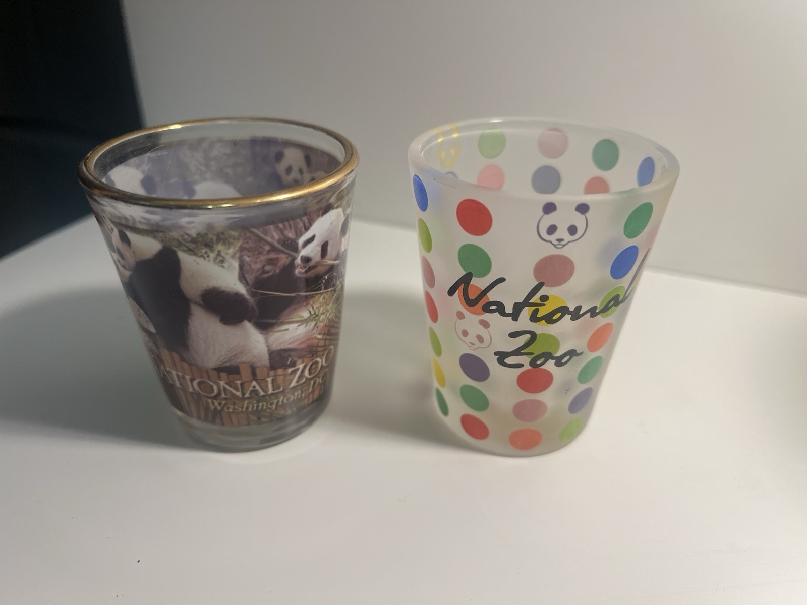 National Zoo DC Panda Shot Glasses Pair of 2 New