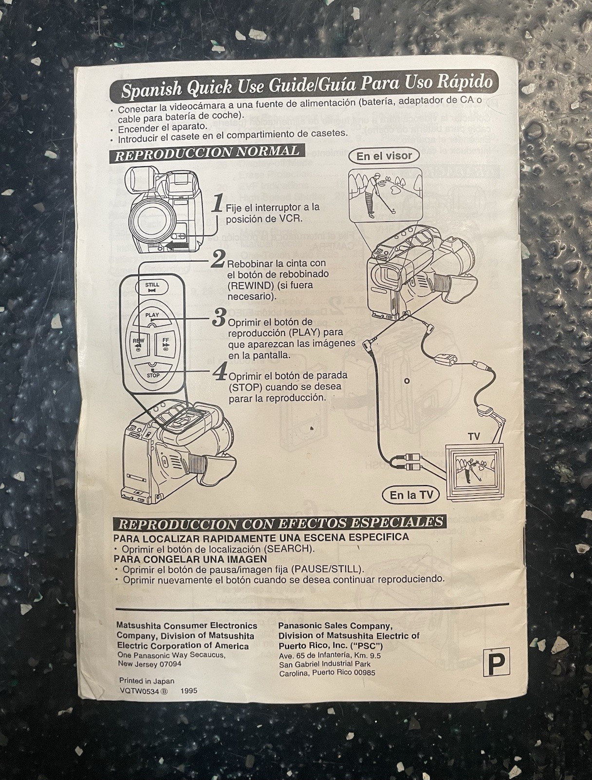 Panasonic Palmcorder Variable Speed Full set