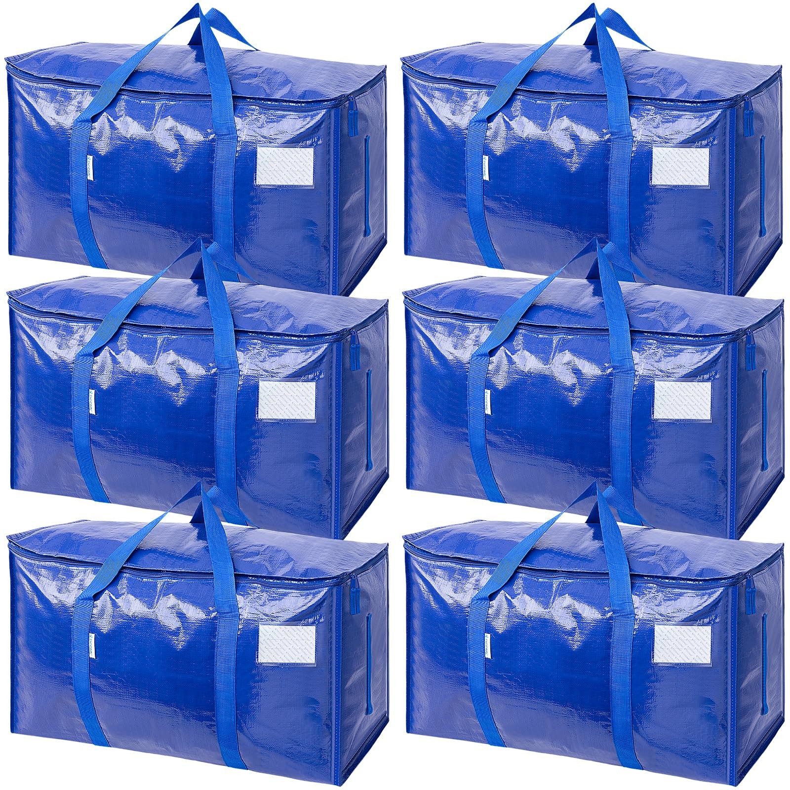 6 Pack Extra Large Moving Bags Heavy Duty with Zippers & Carrying Handles, Du...