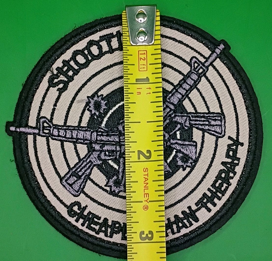 Shooting Cheaper Than Therapy Tactical Patch Embroidered Gun Morale Hook Loop
