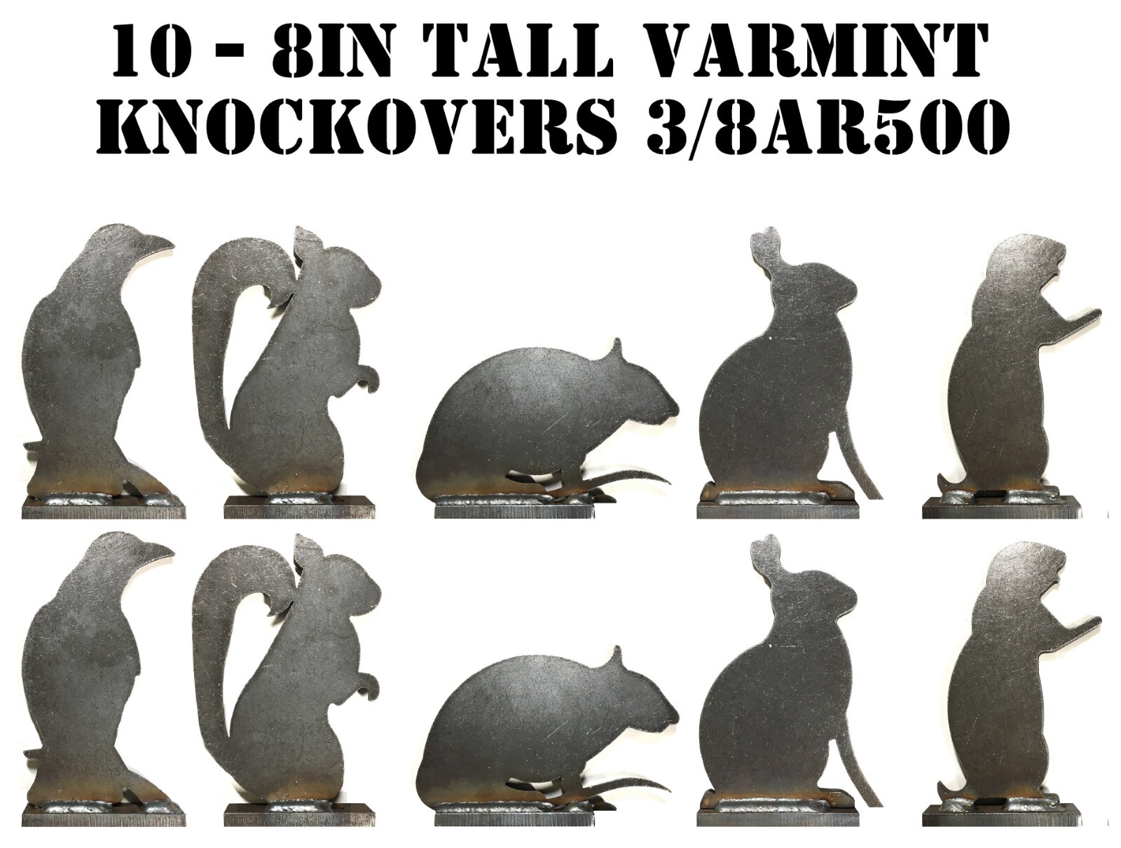 Steel Shooting Targets - Varmit Animal Silhouette Knockovers - 3/8" AR500 Plates