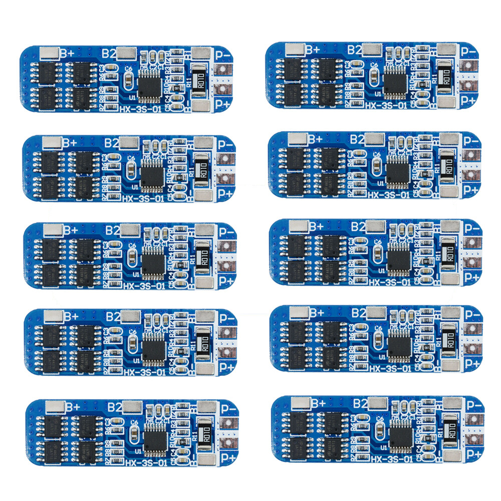 10PCS 3S 12V 18650 10A BMS Charger Li-ion Battery Protection Board HX-35-01 New
