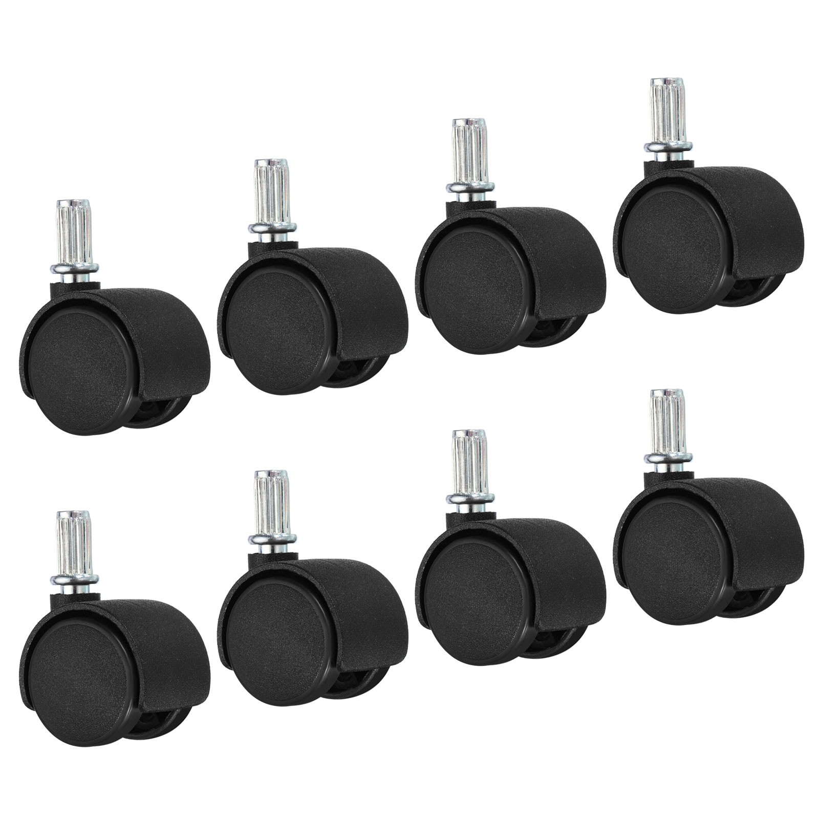 8Pcs 1.2" Stem Swivel Casters Nylon 360 Degree Swivel Stem Wheels