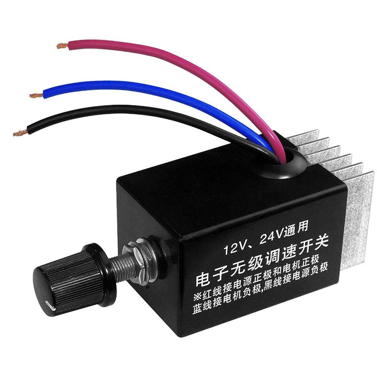 DC Motor Speed Controller Universal 12V 24V 10A Electronic Stepless Speed...