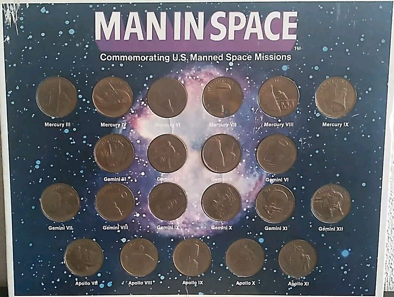 MAN IN SPACE ️~ US Manned Space Missions American Space Coin Commemorative Medal