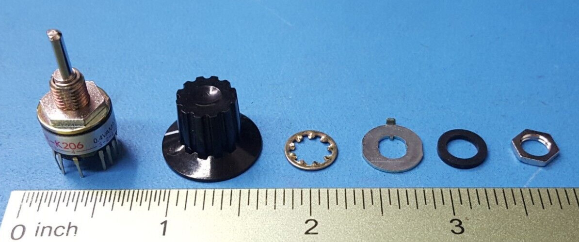 Rotary Switch , MRK206, NKK Switch , 2 - 6 Position , 0.4VA , 28 VAC Panel Mount