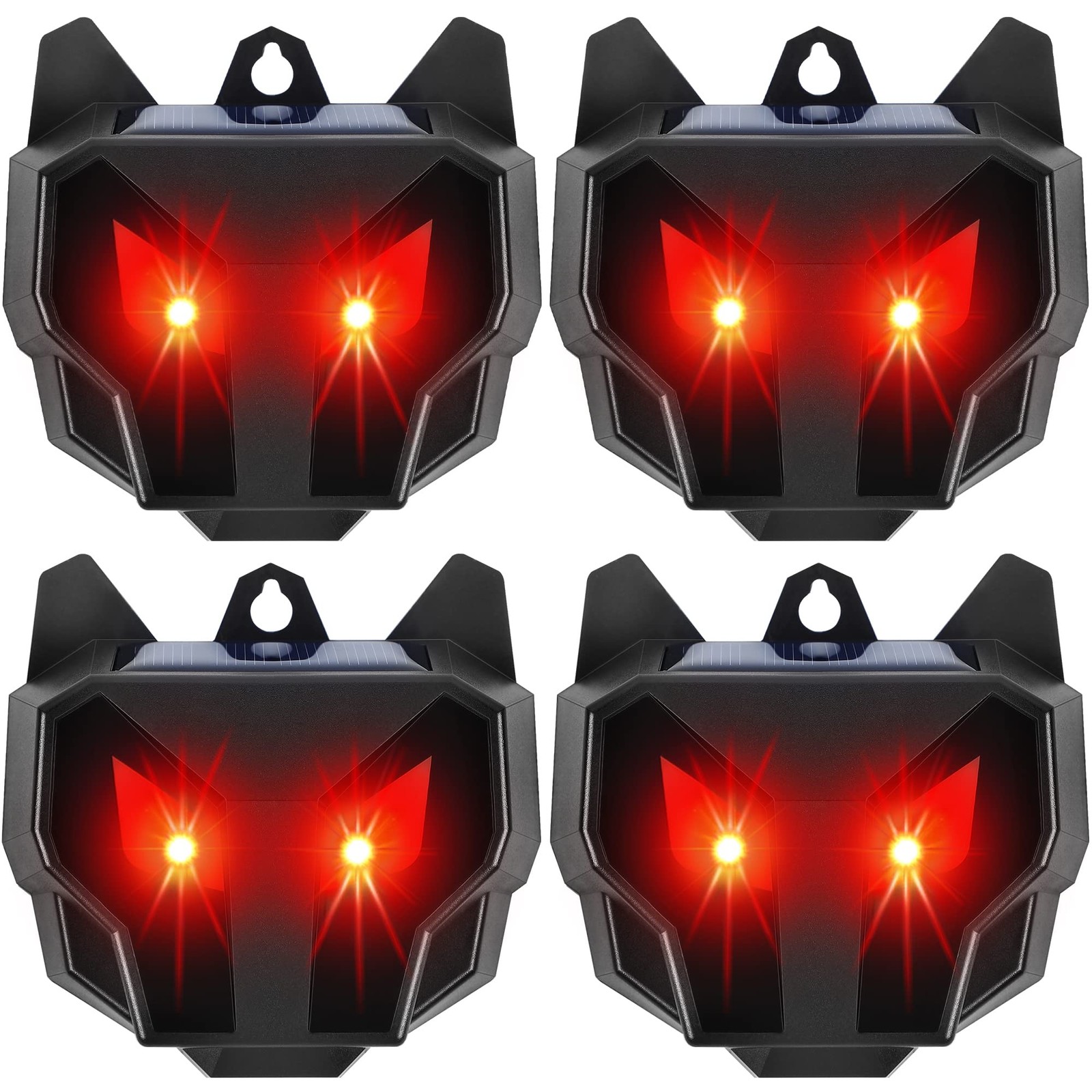 Solar Animal Repellent, Set of 4 Predator Eyes Animal Deterrent Sentinels wit...