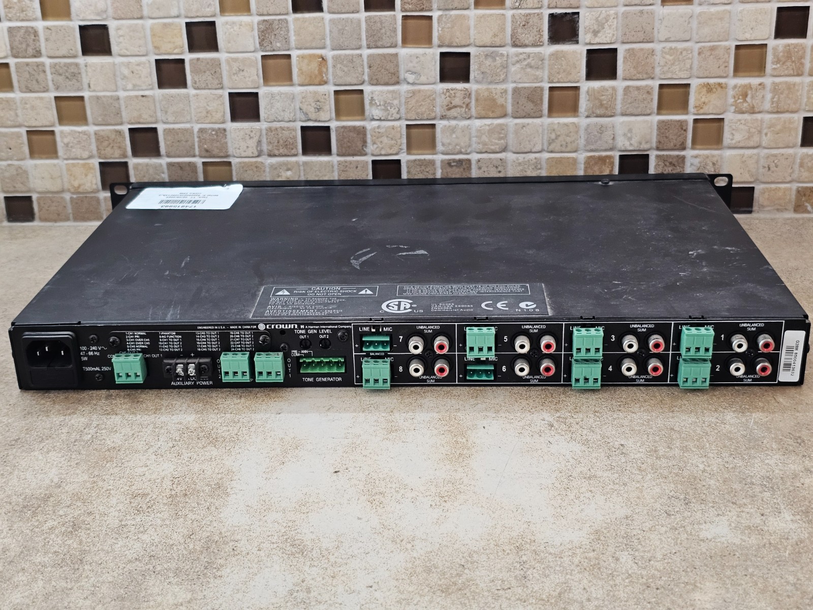 Crown 28M Eight Input Two Output Pre-Amplifier Mixer G28M