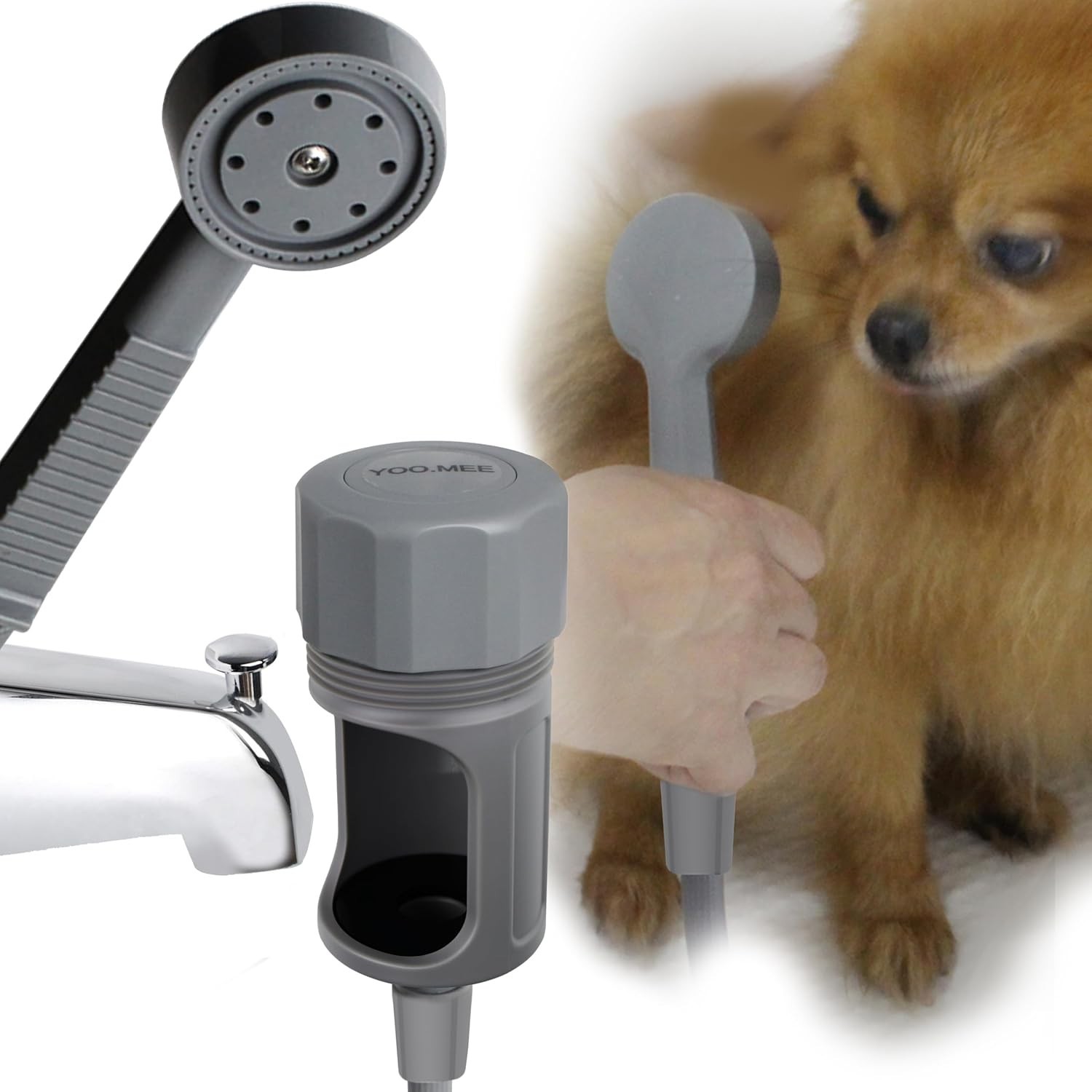 Pets Shower Attachment Quick Connect on Tub Spout w/ Front Diverter Ideal