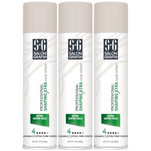 3 Pk Salon Grafix Professional Shaping Xtra Hair Spray Extra Super Hold 10Oz Ea