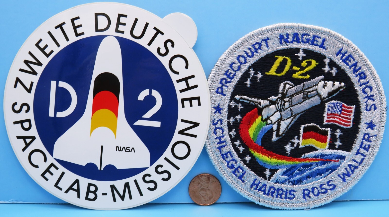 Space Shuttle COLUMBIA STS-55 PAIR vtg Rockwell International D-2 SPACELAB NASA