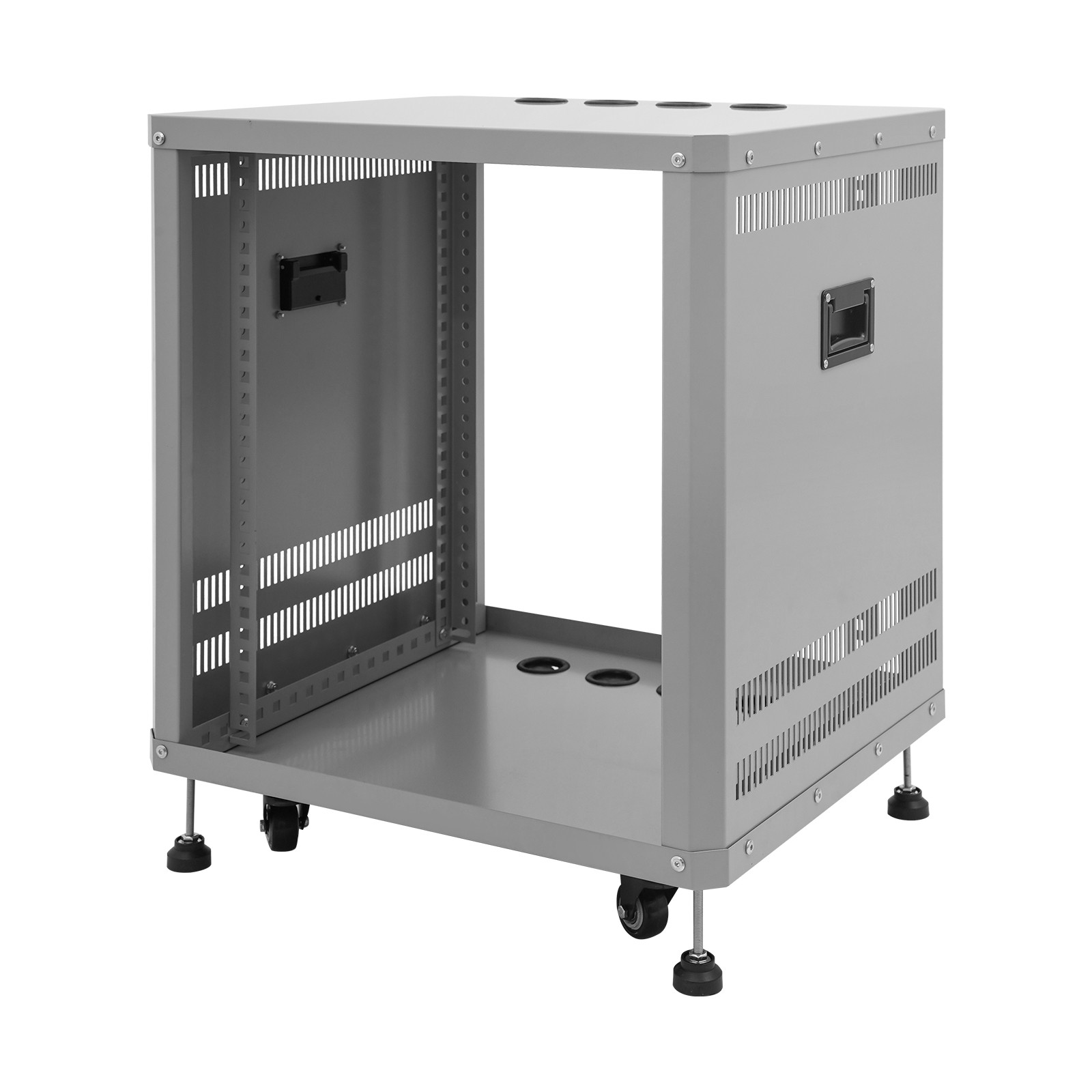 12U Network&Stereo Rack, Rolling Server Rack Open Cabinet with Caster Wheels