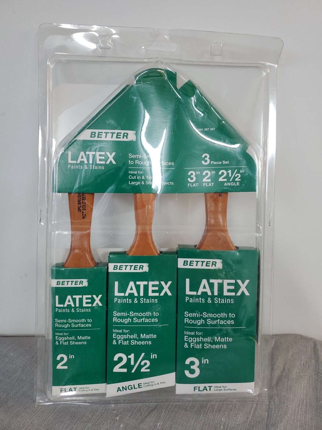 Better 3 Pack Latex Paints And Stains 2" 2 1/2" 3" Brushes