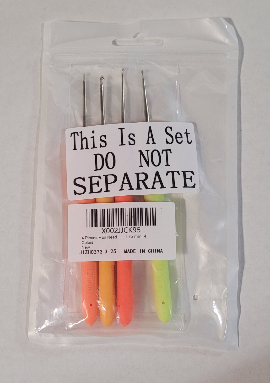 Willbond 4 pc. Crochet Hooks Hair Needles 1mm, 1.25mm, 1.5mm, & 1.75mm