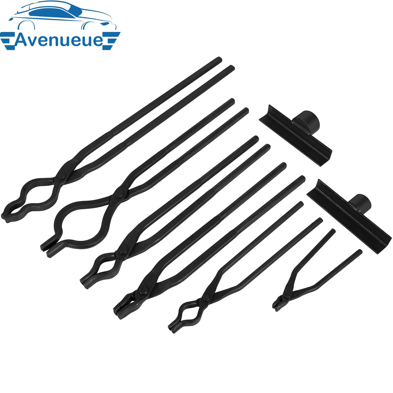 Starter Blacksmith Tongs 8pcs Railroad Spike Tongs Jaw Tongs,Bolt Tongs,Hook Jig