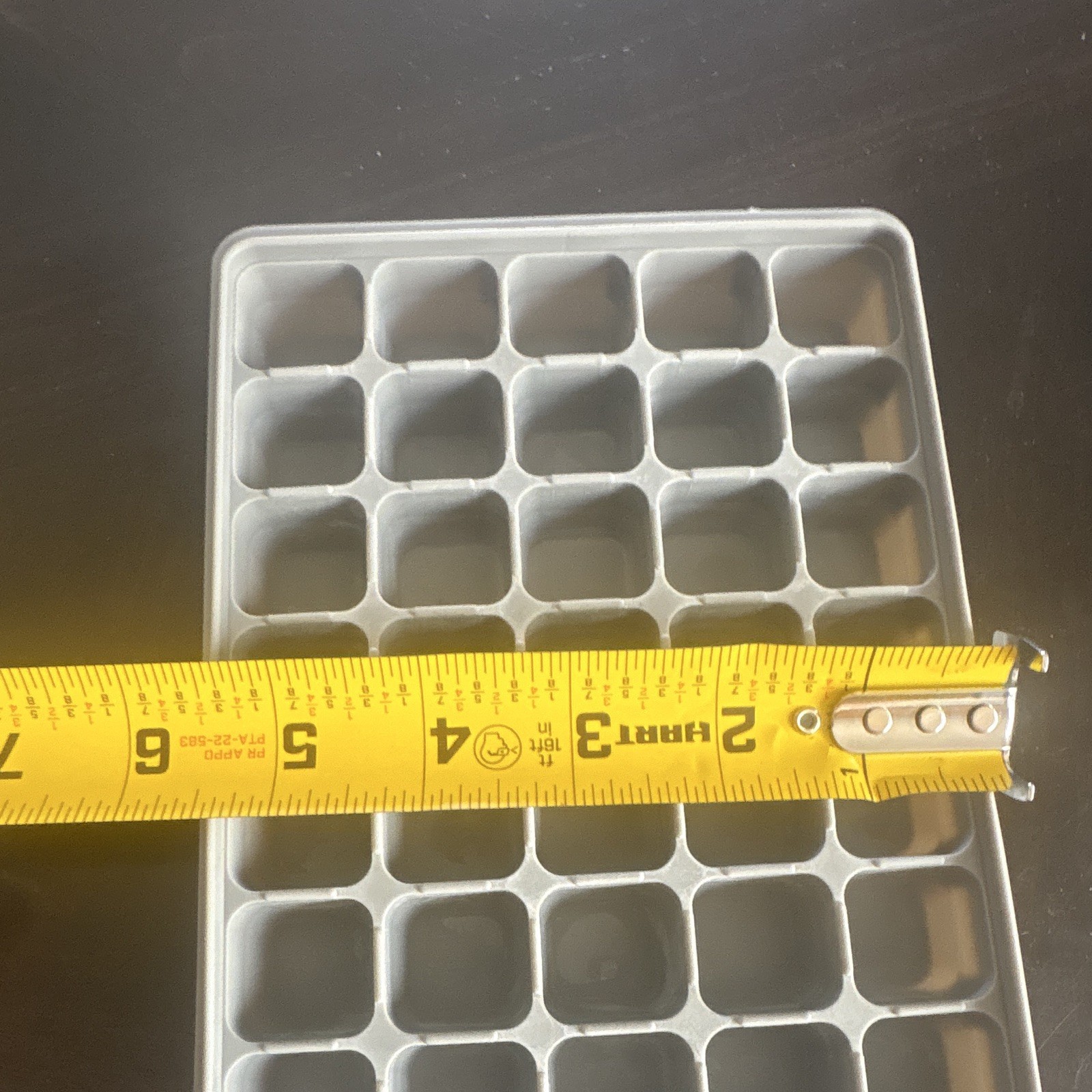 35-Cube Stackable White Plastic Ice Cube Tray, Square Mold, 9 in x 5 in