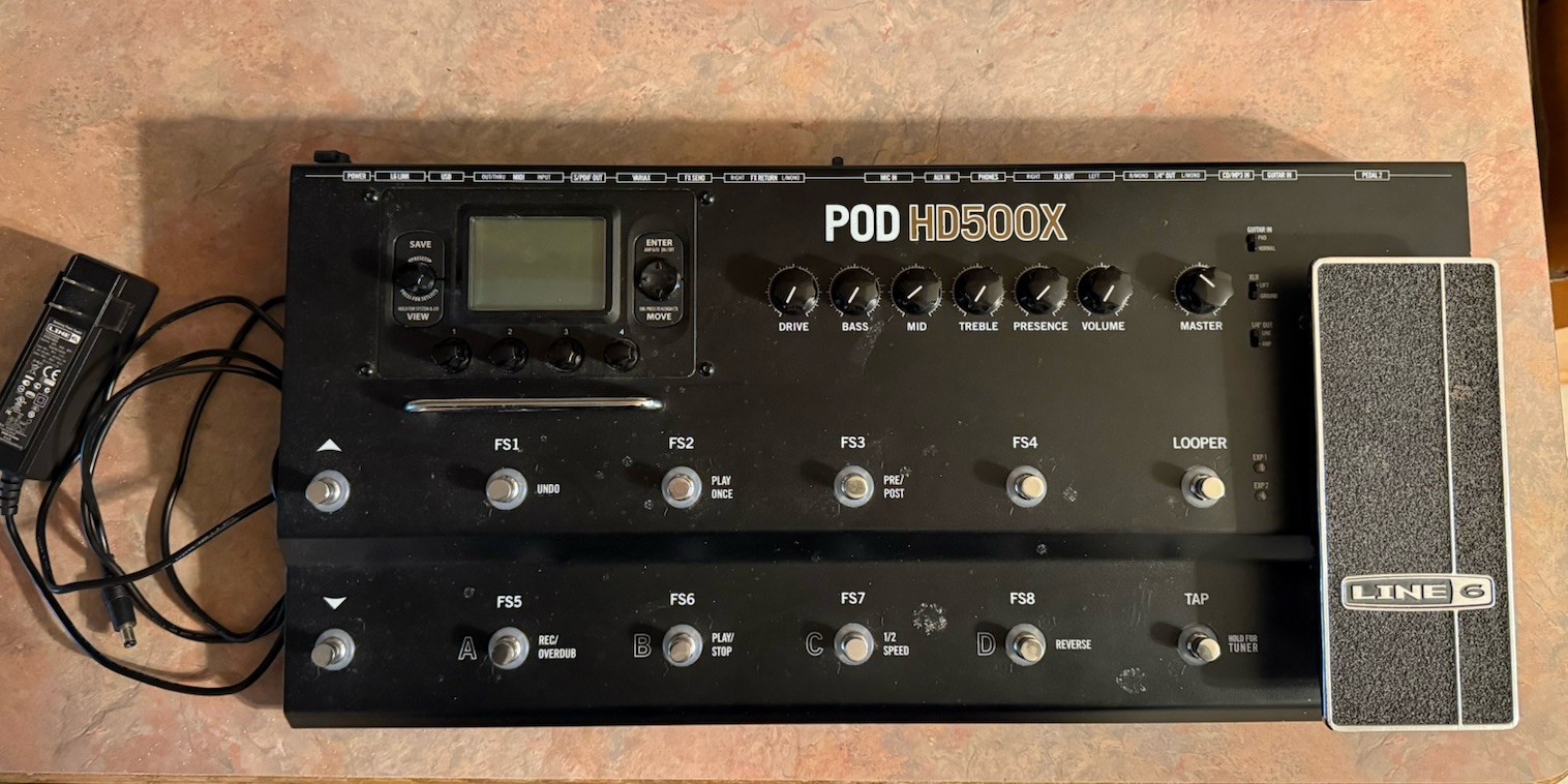 Line 6 POD HD500X Multi-Effect Guitar Pedal w/Power Supply