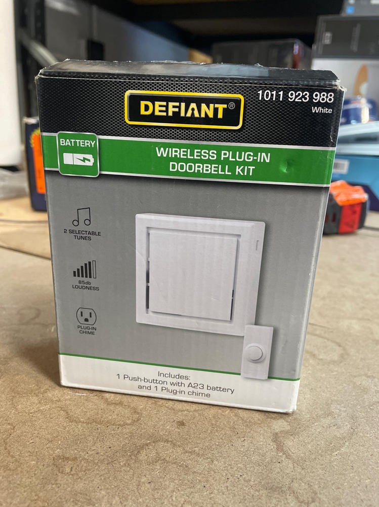 Wireless Plug-In Doorbell Kit with 1 Push Button, White
