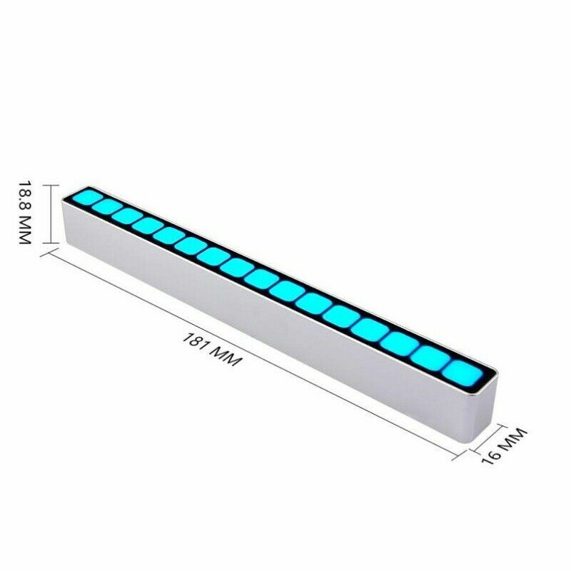 16 Bit MIC Sound Control LED Music Light Audio Spectrum Level Indicator Wireless