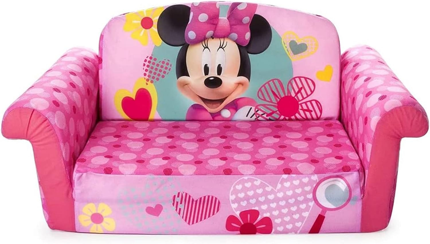 , Children'S 2 in 1 Flip Open Foam Sofa, Minnie Mouse, by Spin Master