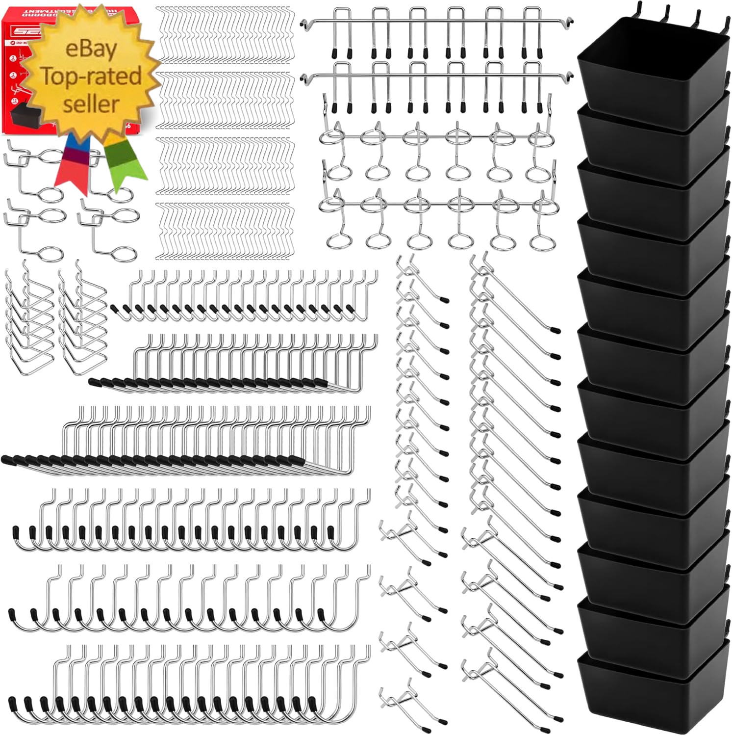 300-Piece Pegboard Hook Set, Pegboard Organizer Accessories for Hanging,Durable