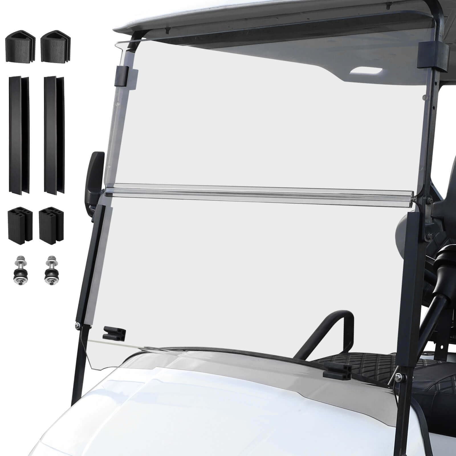 Golf Cart Foldable Windshield 3/16" (5MM) Thicken for 1995-2013 EZGO TXT & Me...