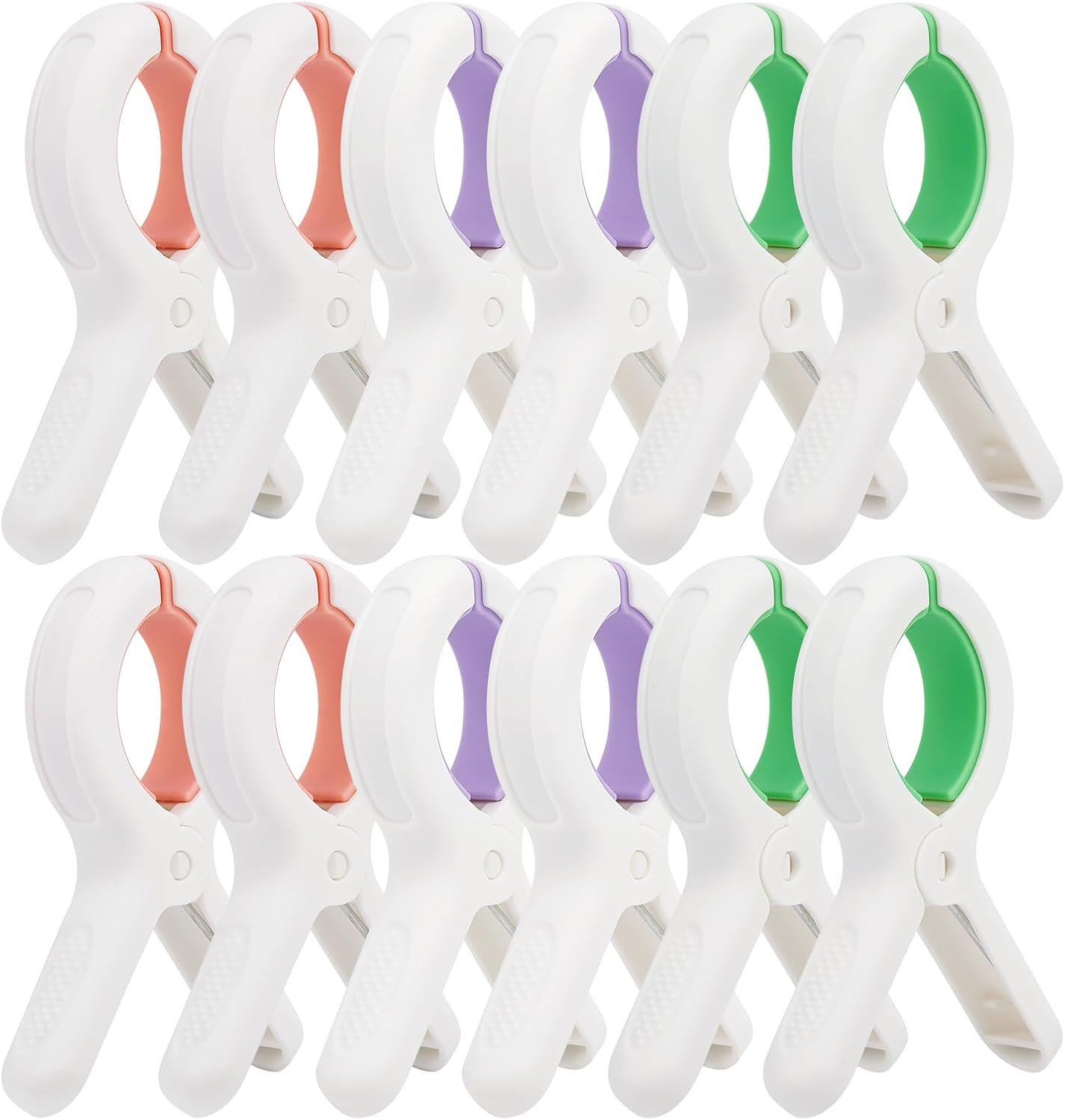 Beach Towel Clips for Chairs Cruise-Clothespins 12 pcs Heavy Duty Laundry Clamps
