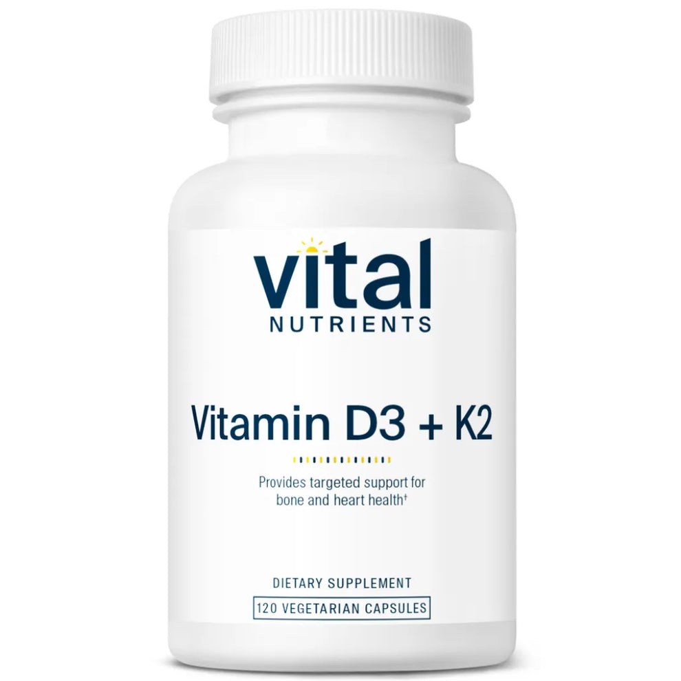 Vital Nutrients Vitamin D3 + K2 | 2000 IU /150mcg 120 caps Exp:05/27 LARGE SIZE
