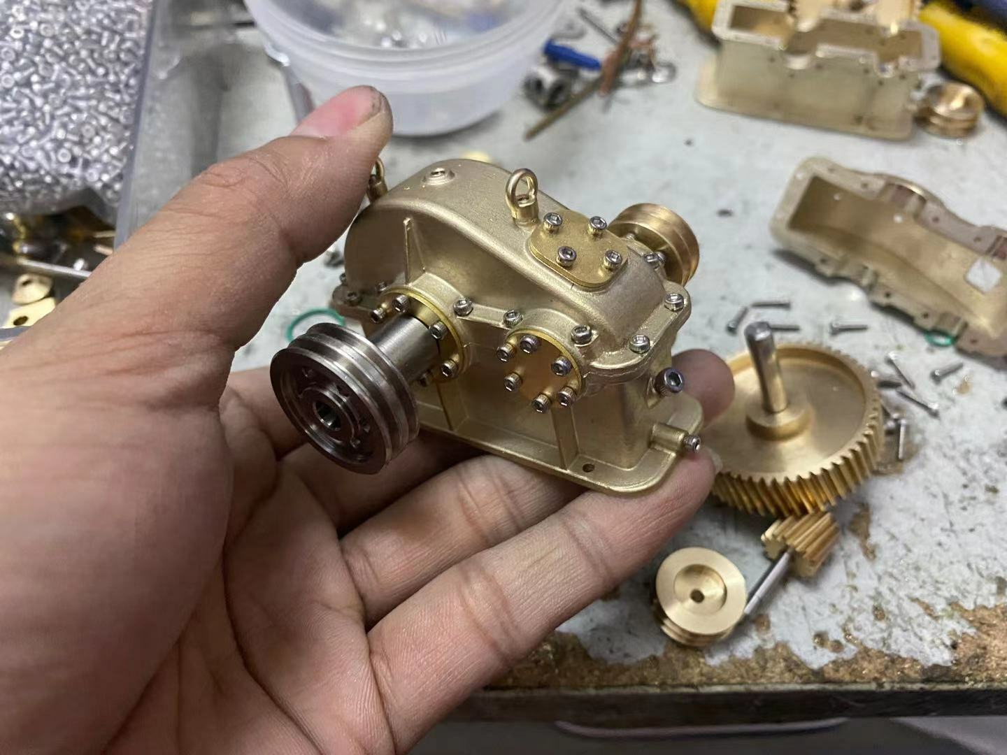 Mini brass gear reducer Model P90 part