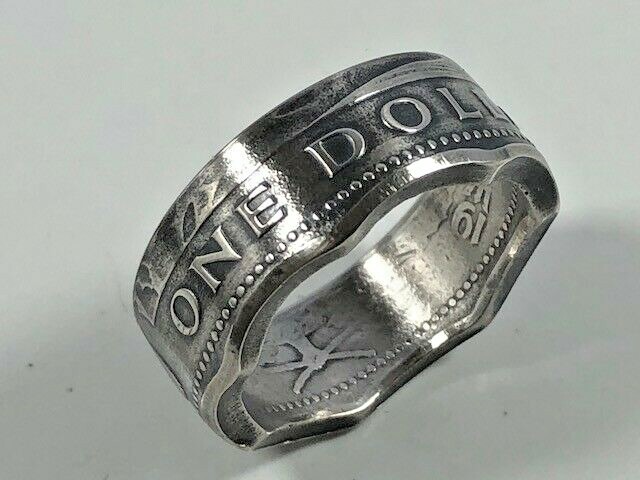 Barbados Ring One Dollar Coin Ring Hand Made in Canada