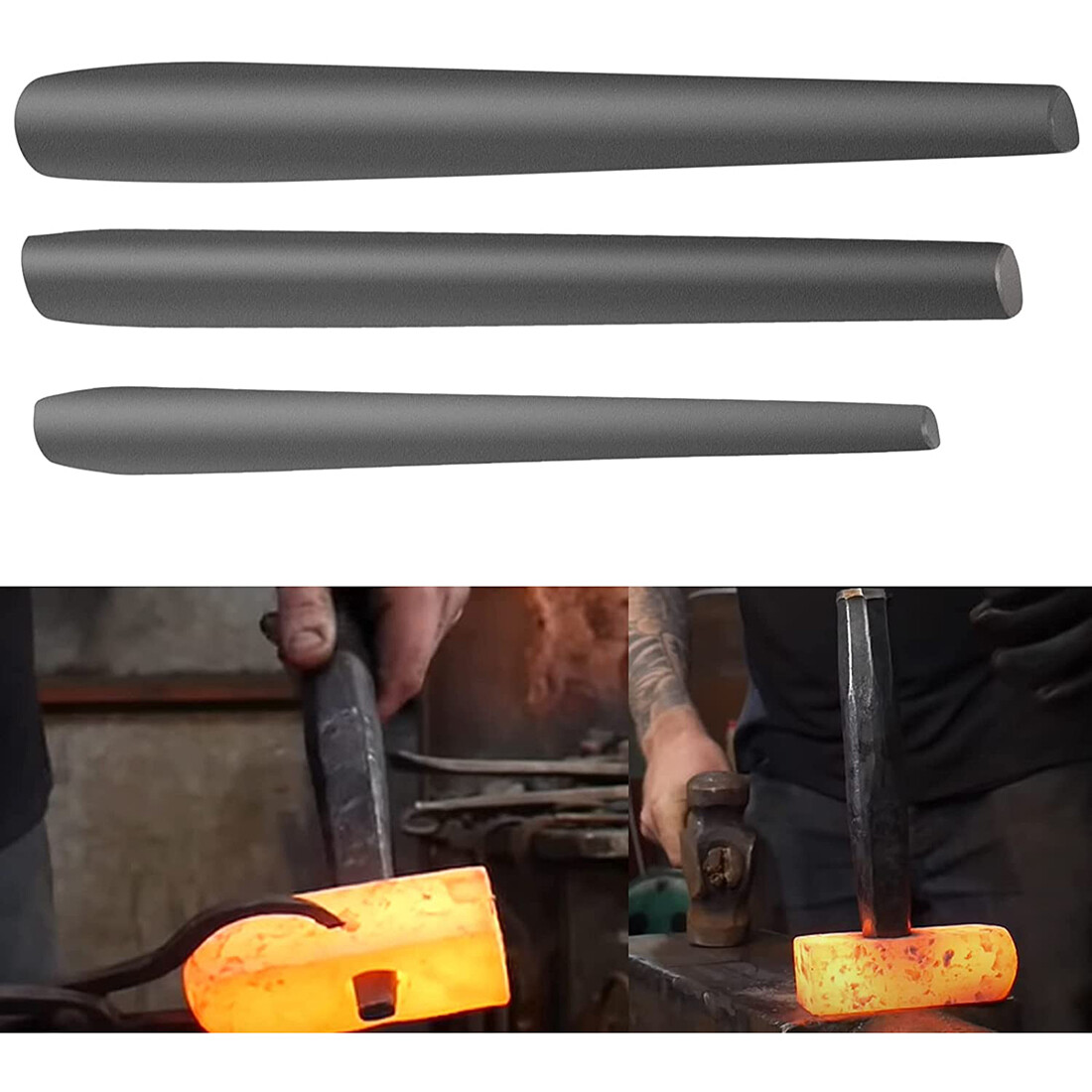 Blacksmith Knifemakers Tomahawk, Large Hammer and Mouse ax Drift Tools 3pcs/Set