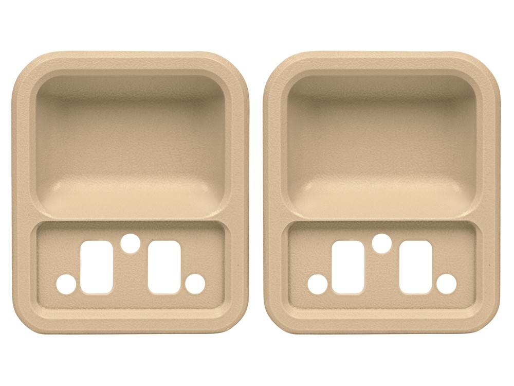 1968-69 Finger Cups Door Handle Fairlane Galaxie 68-72 F100 Parchment New