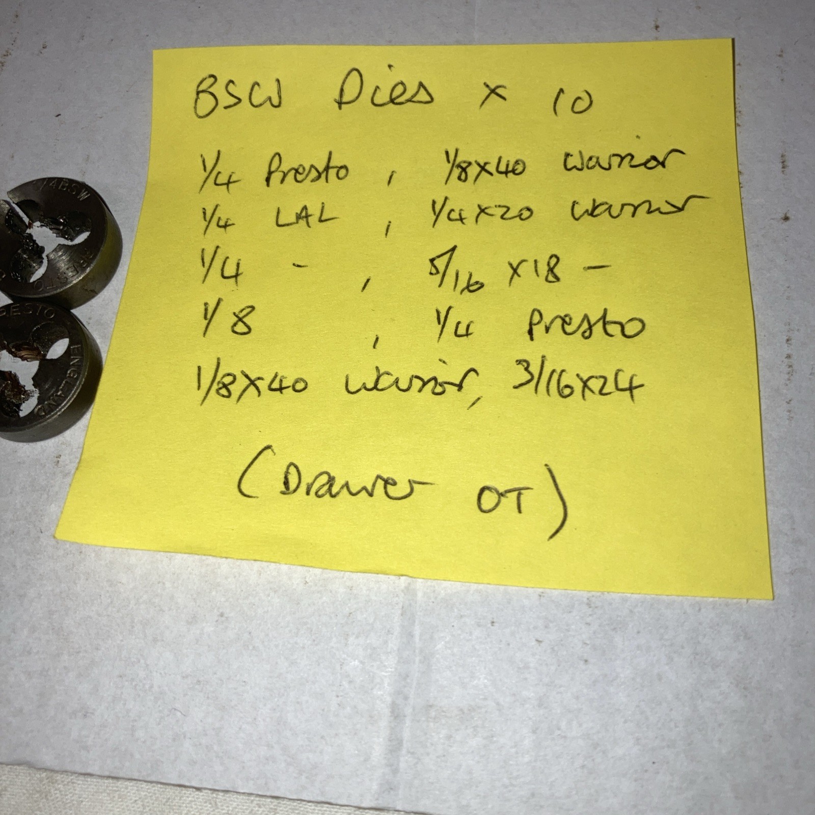 BSW Dies x 10 - various makes / sizes- ENGINEERING TOOLS