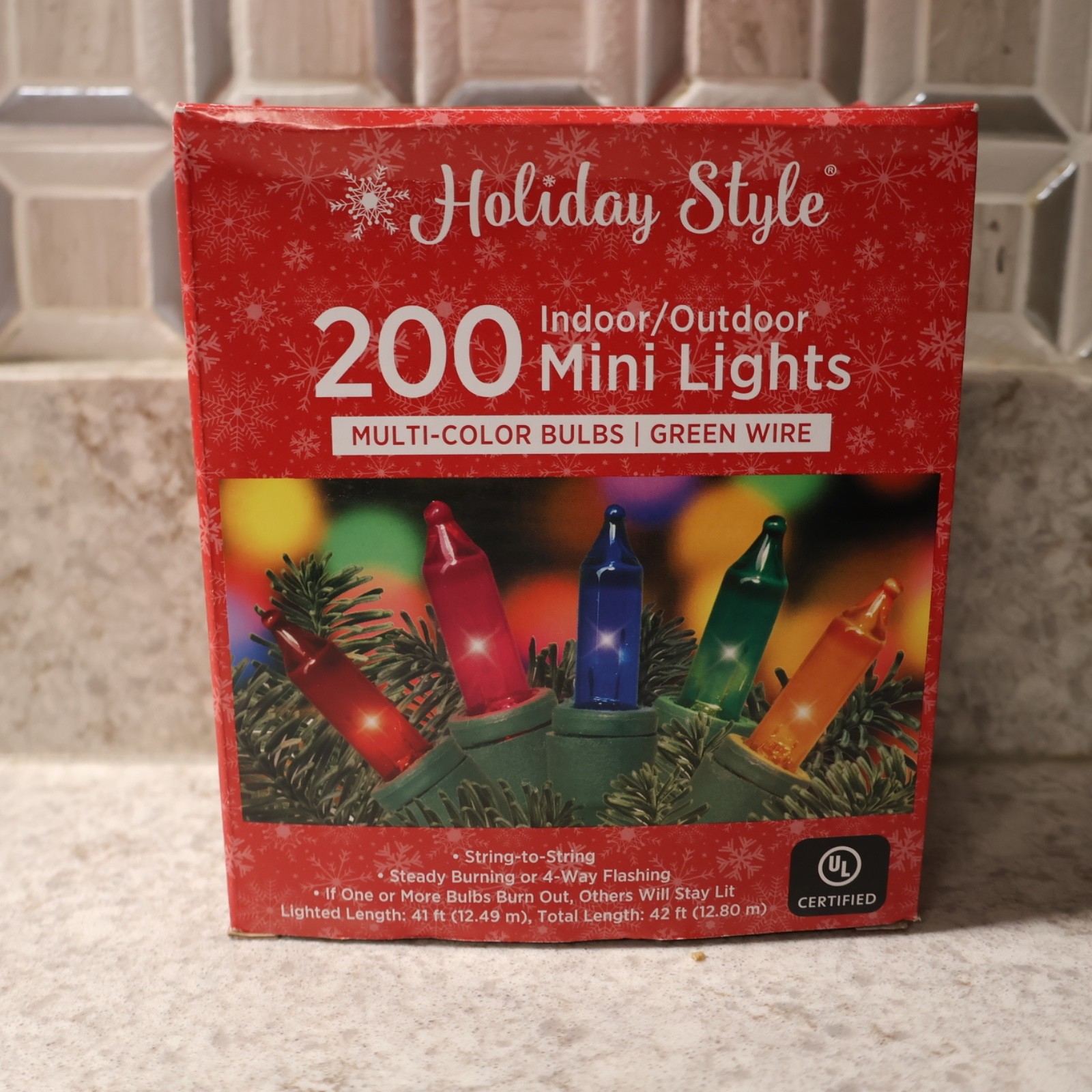 Holiday Style 200 Indoor/Outdoor Mini Lights Multi Colored Green Wire