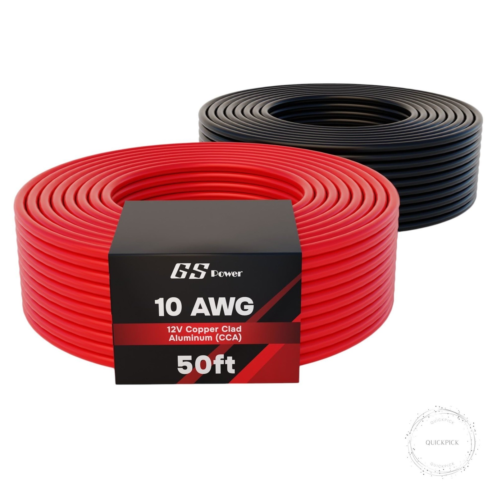100ft CCA 10 Gauge Wire Automotive, Red and Black-50ft per Roll, 10 AWG 12v, Fle
