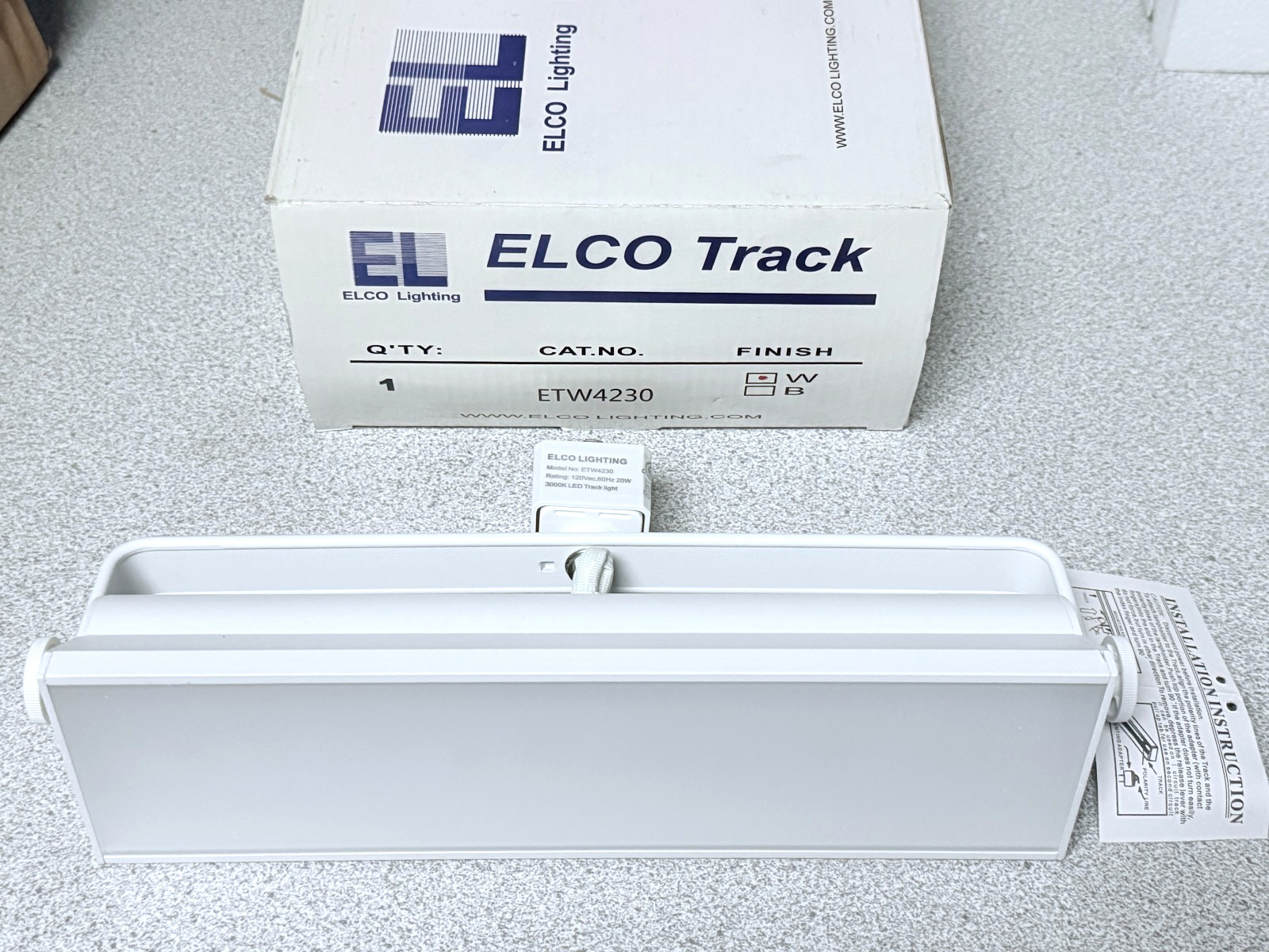 NEW ELCO ETW4230 LED Wall Wash Track Light 20W 1400Lm White 3000K Dimmable