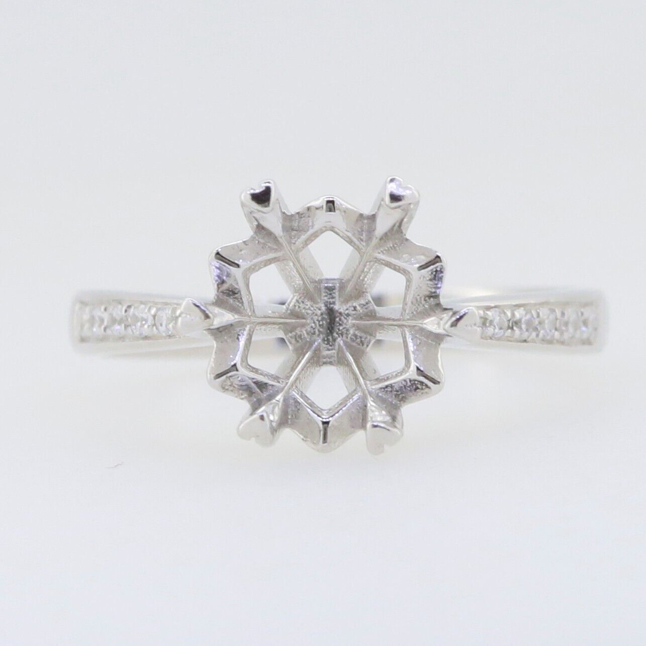 Sterling Silver Semi Mount Ring Setting Round Rd 8X8mm Engagement