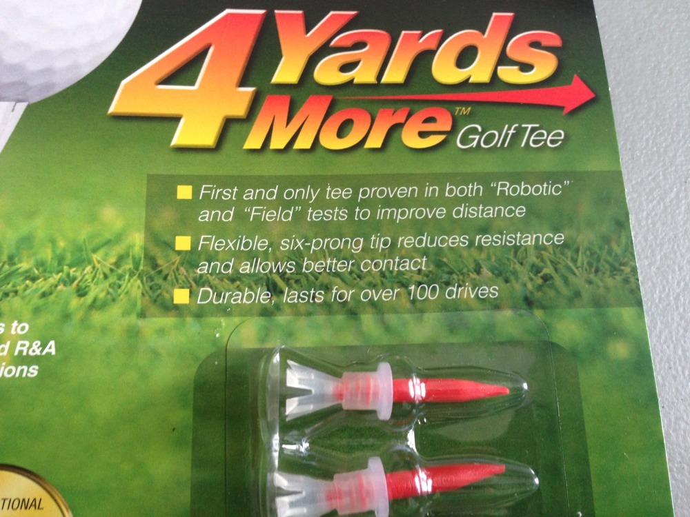 4 Four Yards More 1 3/4"" Golf Tees 4 pack RED