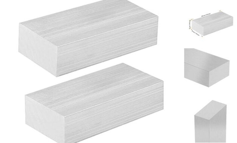 2Pcs 1 x 2 x 4 Inch 6061 Aluminum Bar, 25 x 50 x 100mm Aluminum Flat Bar Stock