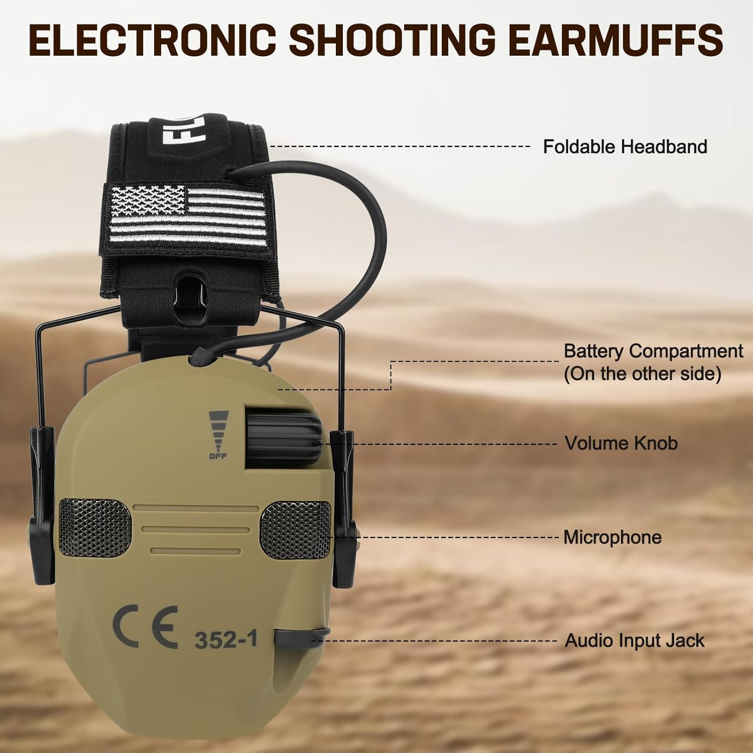 Electronic Ear Protection for Shooting with 5X Sound Amplification, Active Ear P