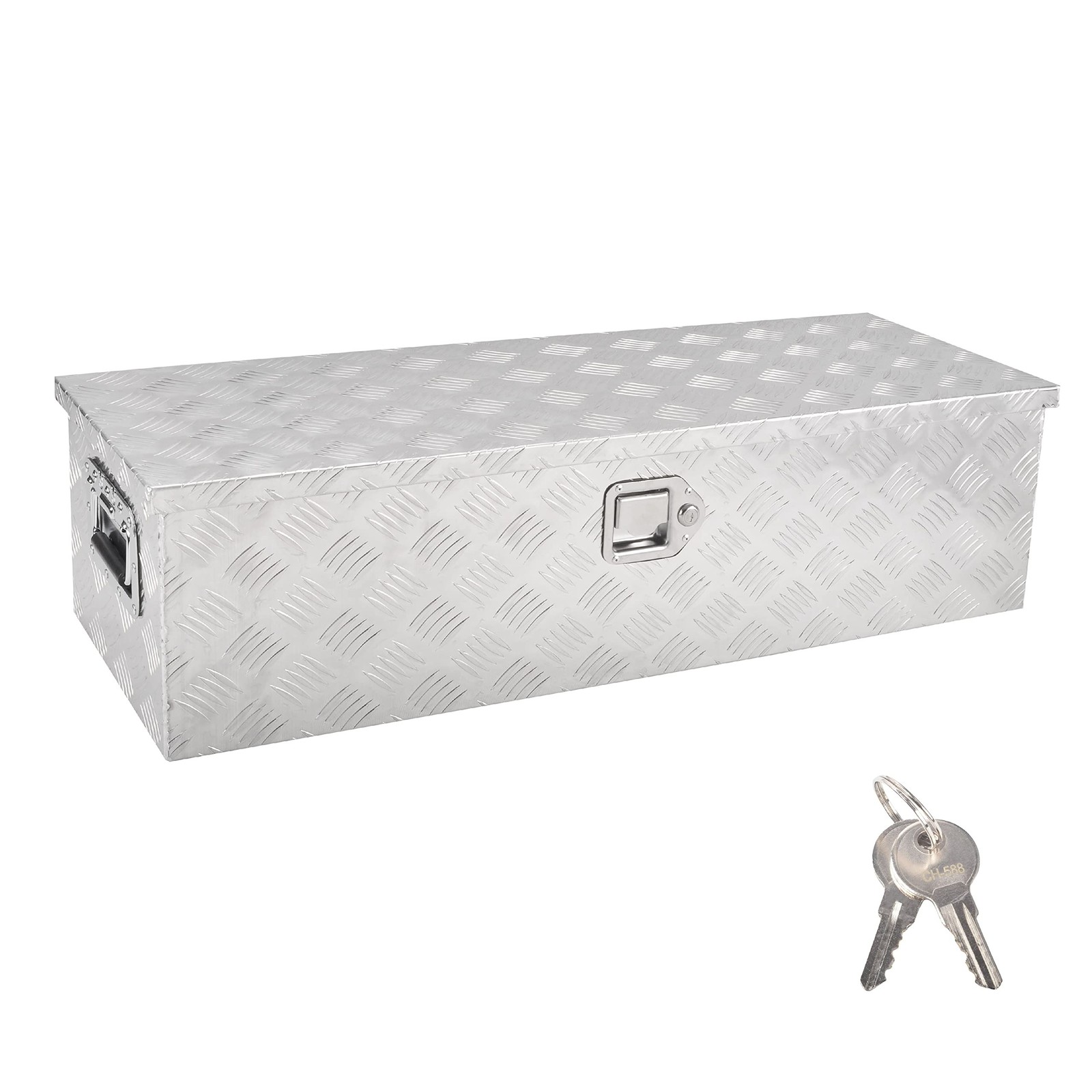 39 Inch Aluminum Tool Box,Heavy Duty Waterproof Truck Bed Tool Box with Side ...