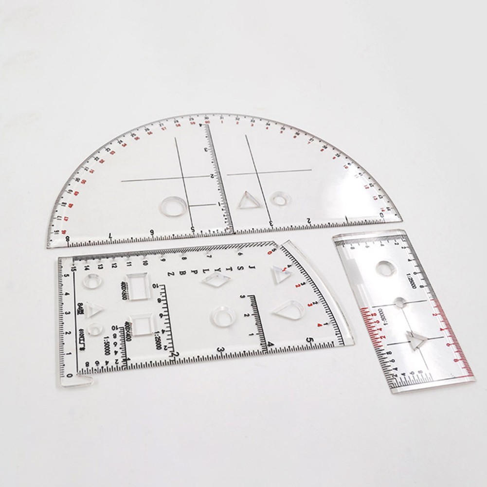 Geometry Drawing Template Ruler for Accurate Measurements and Calculations