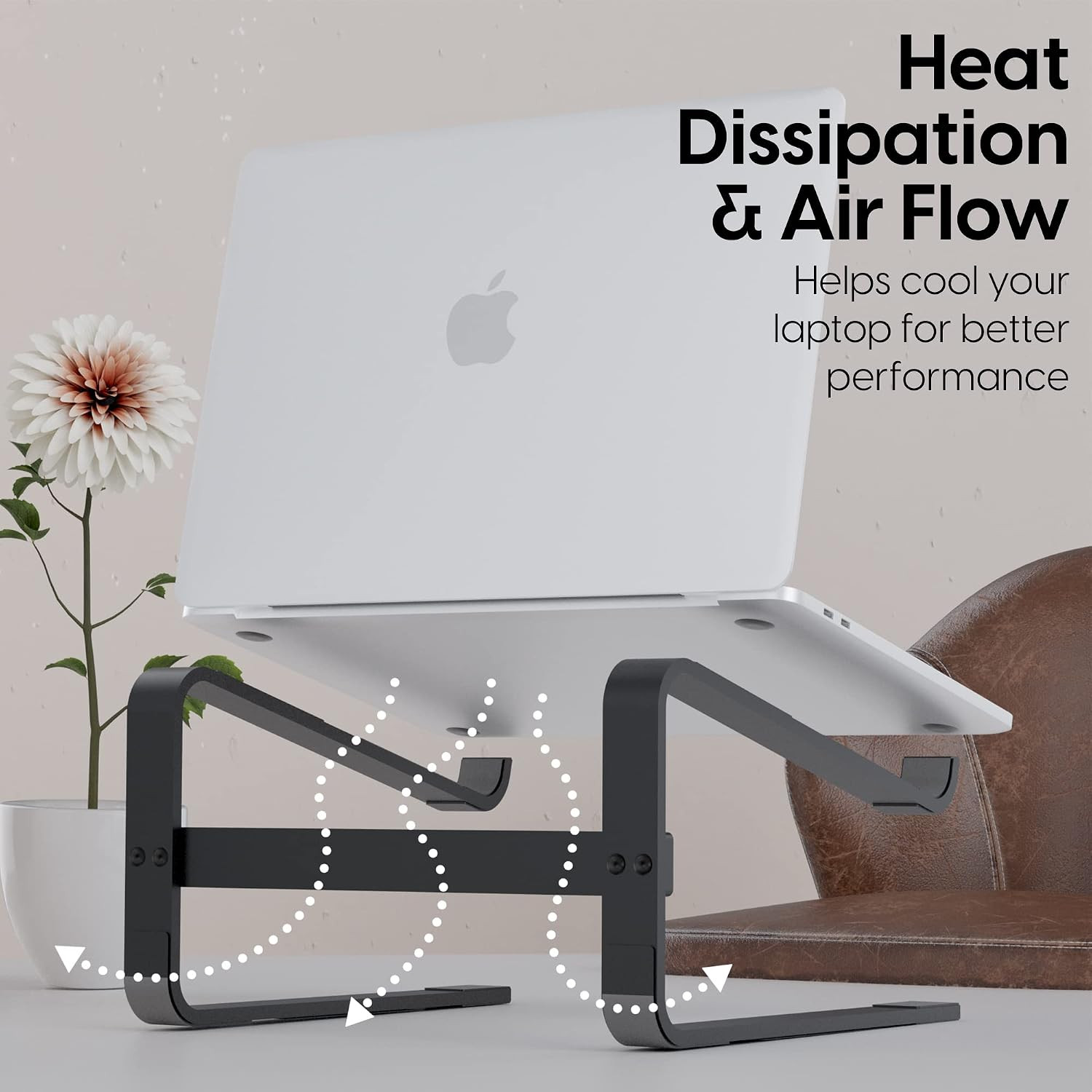TALK WORKS Ergonomic Laptop Stand for Desk - Universal Compatibility Computer Mo